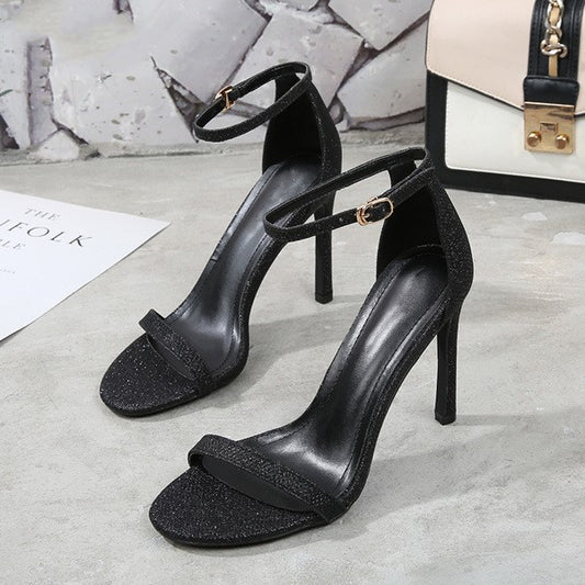 Color: Black Flash, Style: 6cm-37, Size:  - High heel sandals women stiletto heels