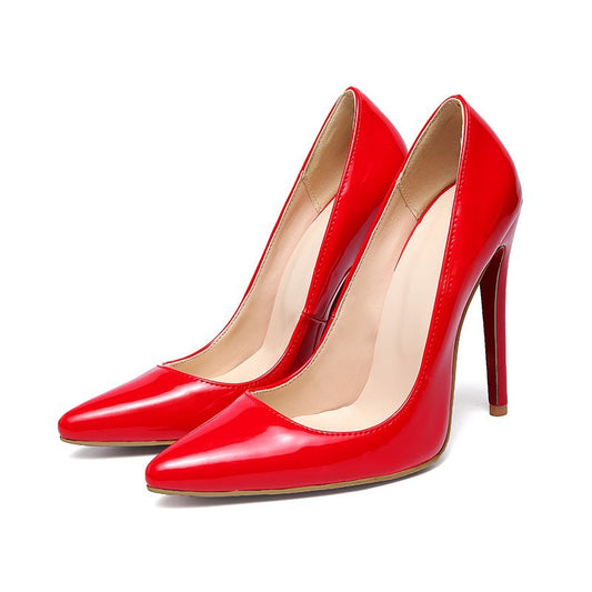 Color: Red, Size: 38 - Women's slim heels sexy versatile high heels