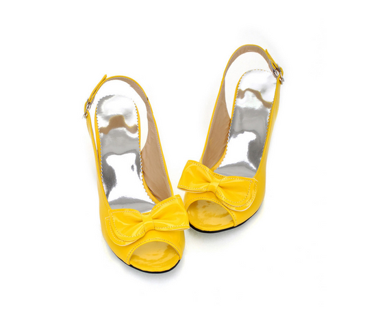 Color: Yellow, Size: 43 - Summer bow with sandals