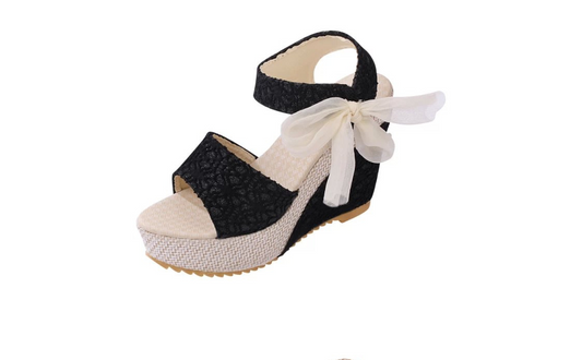 Color: Black, Size: 38-2, style:  - Manufacturers selling 2021 spring and summer new explosion network bookeen sexy mouth shoes wedge sandals black women's sandals