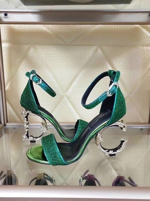 Color: Green, Size: 35 - Gold high heels