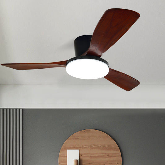 Color: Black, style: Big lamp-42inch, Size:  - Solid Wood Nordic Headlamp Panel LED Ceiling Fan Lamp