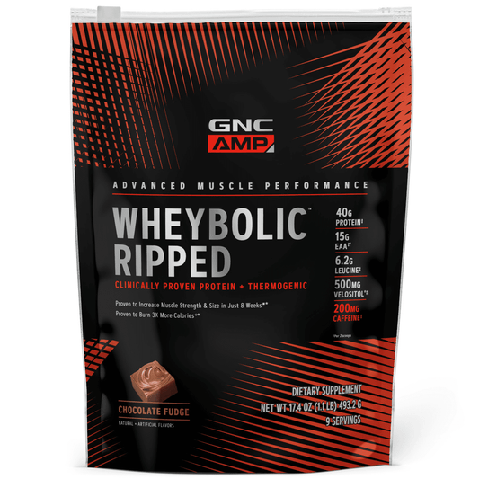 GNC AMP Wheybolic(TM) Ripped Protein Powder, Chocolate Fudge, 1.1 lbs, 40g Whey Protein