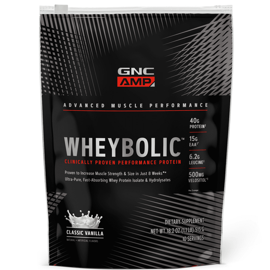 GNC AMP Wheybolic(TM) Protein Powder, Classic Vanilla, 1.1 lbs, 40g Whey Protein