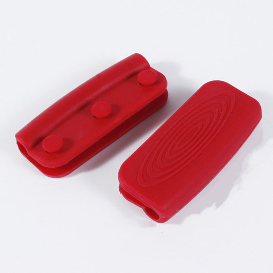1 Pair Of Silicone Handles; Anti-scalding Non-slip Silicone Pot Handle Cover; Heat Insulation Handle Cover; Kitchen Accessories