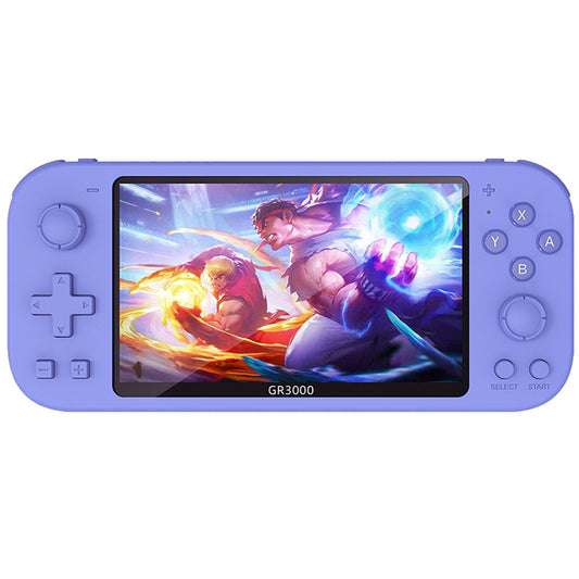 Gr3000 Handheld Game Console 5.1-inch Type-c Interface Retro Game Console Compatible for Fc/gba/gbc/md/nes/sfc/ps Purple