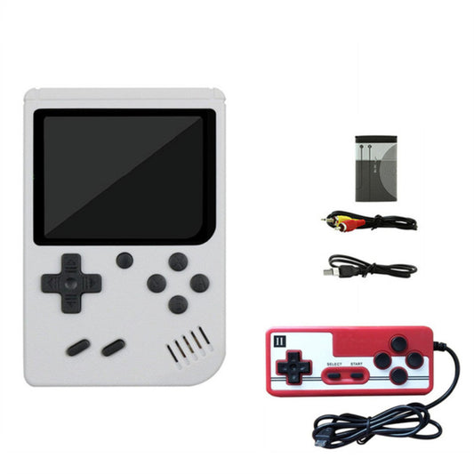 Retro Video Game Console 8-bit 3.0 Inch Lcd Screen 400 Games Portable Mini Handheld Kids Game Console white with handle