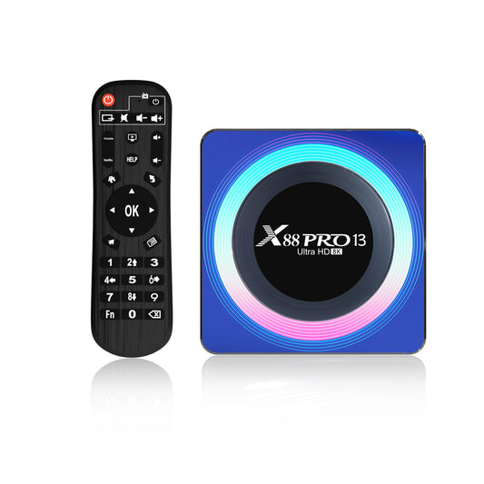 X88 Pro Smart TV Box Bluetooth 5.0 Compatible for Android 13.0 8k Rk3528 Wifi6 Dual Wifi 4GB RAM 64GB ROM US Plug