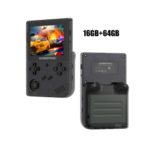 RG351V Retro Handheld Game Console 3.5-Inch Screen 3900mAh Rechargeable Battery Video Games System Black 16GB+64GB