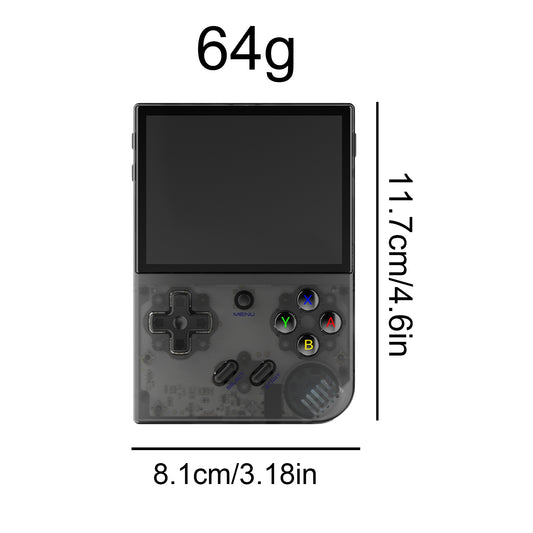 RG35XX PLUS Retro Handheld Game Console 3.5-Inch IPS Screen 3300mAH Rechargeable Battery Game Controller 64G Black