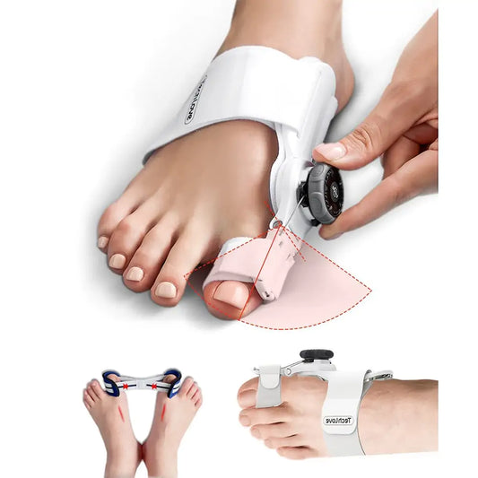 BUNION CORRECTOR, Bunion Splint Big Toe Corrector, adjusts the angle of correction with the knob and tightening the strap, accurately adjustable scale, easy to wear, quick bunion correction