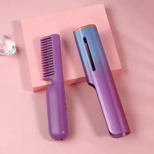 HAIR STRAIGHNER - Mobile Heat Comb, optimal heat for excellent style, eliminates frizz, close cuticles and leaves hair glossy, healthy, Shiny, smooth. Suitable for all hair types