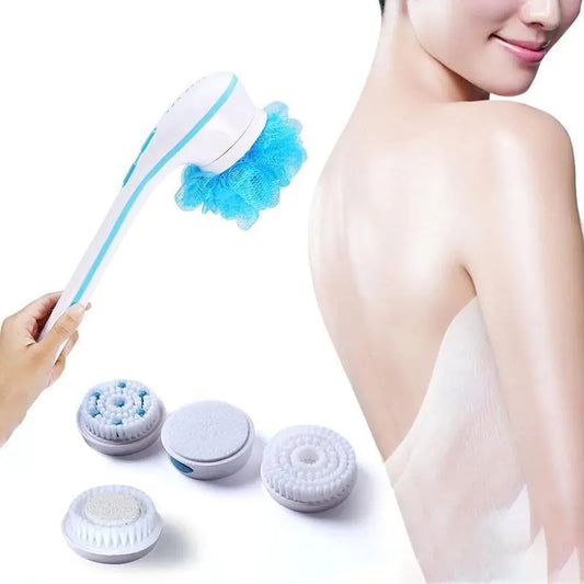 BODY BRUSH SKIN MASSAGER, 5 Attachments Body Brush Skin Massager with 5 replaceable brush heads, each designed to meet a specific need, Advanced cleaning and removal of dead skin cells, Softens calluses and rough skin, Soothes sore and tired muscles, Prom