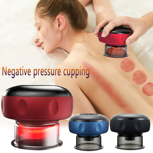 ELECTRIC CUPPING THERAPY MASSAGER - with negative pressure cupping, scraping, and massage in one device, relieves fatigue, pain, and stimulates the acu-points, with both deep negative pressure mode and soothing breath mode, easy to use