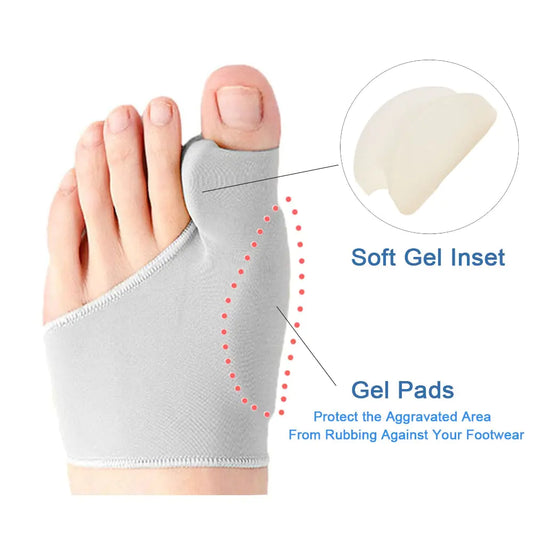 BUNION CORRECTOR, Toe Separator Bunion Corrector with friction reduction soft gel between the toes and shoes, protect joints and feet bones, Corrects bunions and overlapping toes, reduce pain and inflammation associated with hallux valgus or corns