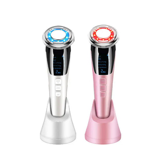 LED LIGHT THERAPY FACIAL MASSAGER - Perfect for Wrinkle Removal, Skin Tightening, and Hot or Cool Treatment. With 5 modes and 3 gears for a deep clean, moisturization and skin nourishment