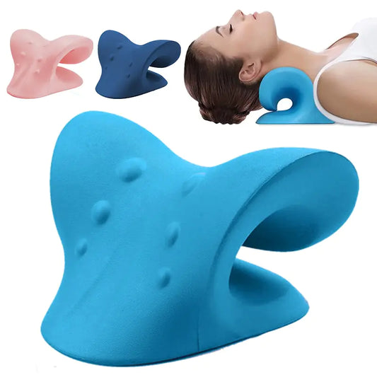 NECK STIMULATOR PILLOW MASSAGER - Automatic vibration muscle stimulator, Eliminate neck aches and tension quickly, Soft cushion trapezoidal shape conforms to the cervical curvature, Perfect for therapeutic use or short sessions of relaxation and comfort