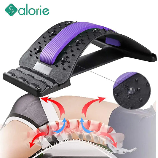 LUMBER SPINE MASSAGER STRETCHER - Relieves chronic back pain, correct postural imbalance, restore the natural curvature of the back, and improve flexibility in the shoulder and back muscles