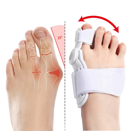 HALLUX VALGUS CORRECTORS, High-quality materials, relieve pain and tension, arch pad metatarsal bones support, protects the bunion from deteriorating, the splint helps the toe to recover to its correct location, For best results, wear during the day in lo
