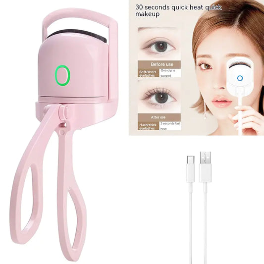 HEATED EYELASH CURLER, electric heated comb eye lash perm, powered by advanced technology, uses heat and gentle suction to curl lashes without causing harm or damage