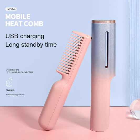 HAIR STRAIGHTNER - Multifunctional USB rechargeable hair straightener, With a Keratin-ideal 210degree max temperature, optimal heat for excellent style, eliminates frizz, close cuticles and leaves hair glossy, healthy, Shiny, smooth. Suitable for all hair