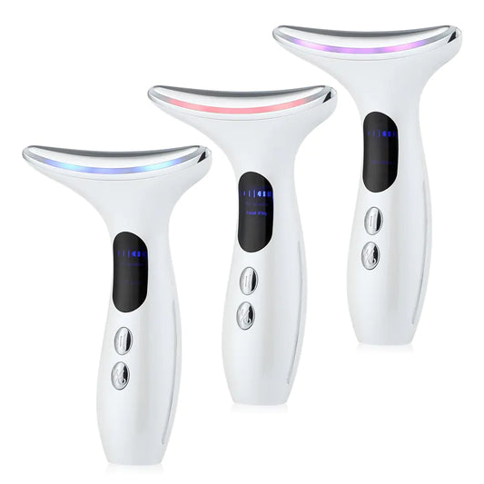 NECK LIFTING AND MASSAGER, Thermal Neck Lifting and Massager offers Increase skin elasticity, Skin tighten, achieve firming, lifting and wrinkle removal effects, Phototherapy wavelengths of colored light for deep skin cleansing, tighten pores, smooth fine