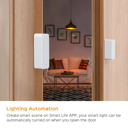 SMART WiFi DOOR WINDOW SENSOR - Smart Contact Sensor with App Alerts, Door Open Detector Compatible with Alexa Google Assistant, Entry Detector Sensor for Home Security and Home Automation