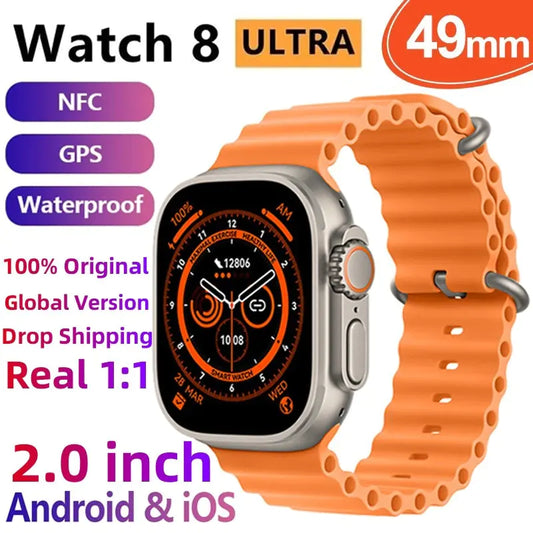 SMART WATCH 49mm SERIES - 2.2-inch NFC Fitness Watches for Women Men, Exercise Modes Sleep Tracking Apps, Water Resistant Watch for iOS and Android